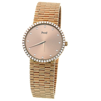 No.27伯爵Piaget Traditionnelle系列圓型玫瑰金鑽錶 女仕